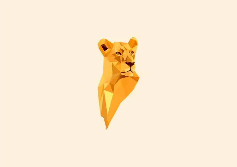Low Poly Lion Gold