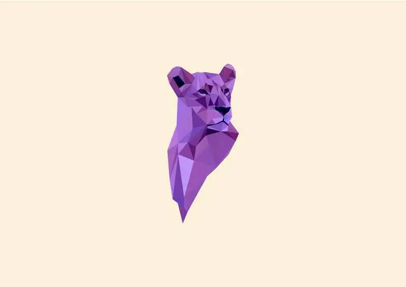 Low Poly Lion Purple