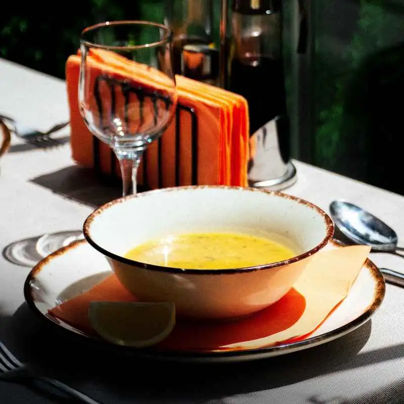 Soup at Sunset Table
